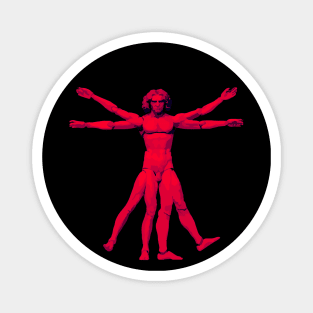 The Vitruvian Man (Red) Magnet